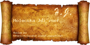 Holecska József névjegykártya