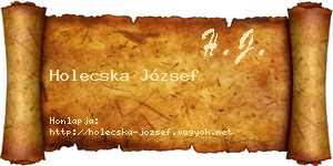 Holecska József névjegykártya